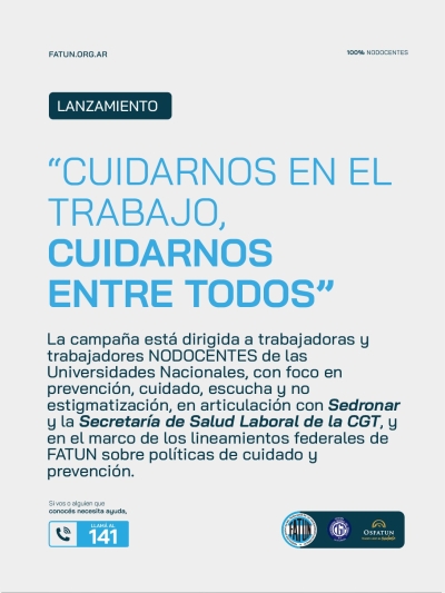 FATUN lanzó oficialmente la campaña “Cuidarnos en el trabajo, cuidarnos entre todos”