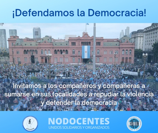 ATUNPA ratifica su compromiso con la democracia y rechaza toda forma de violencia política