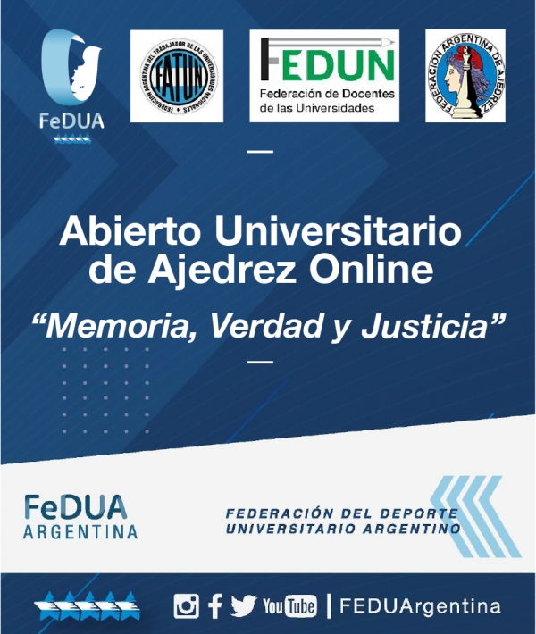FATUN lanza el Abierto Universitario de Ajedrez Online "Memoria, Verdad y Justicia"