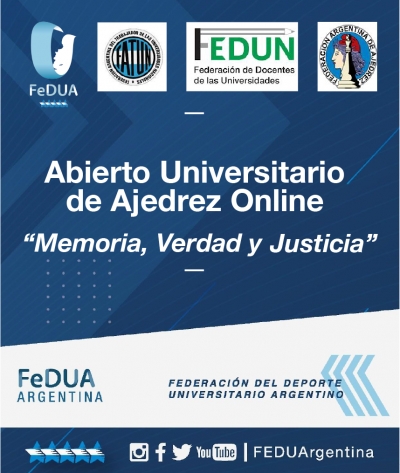 FATUN lanza el Abierto Universitario de Ajedrez Online "Memoria, Verdad y Justicia"