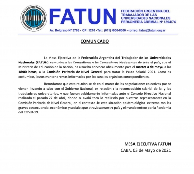 Convocatoria a paritarias