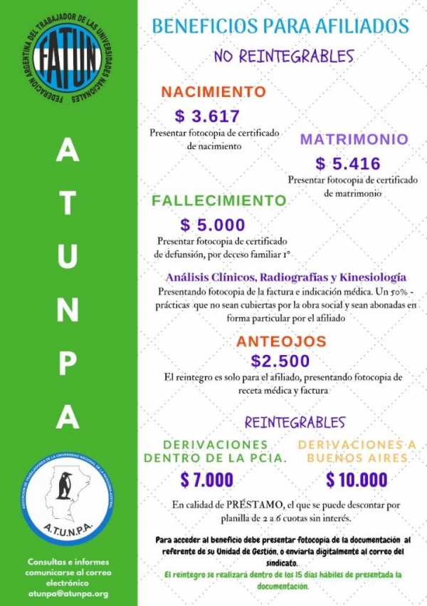 Beneficios para AFILIADOS